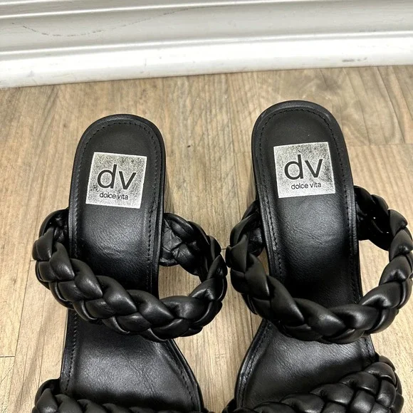 DV by Dolce Vita Black Braided Heels - Picture 2 of 7